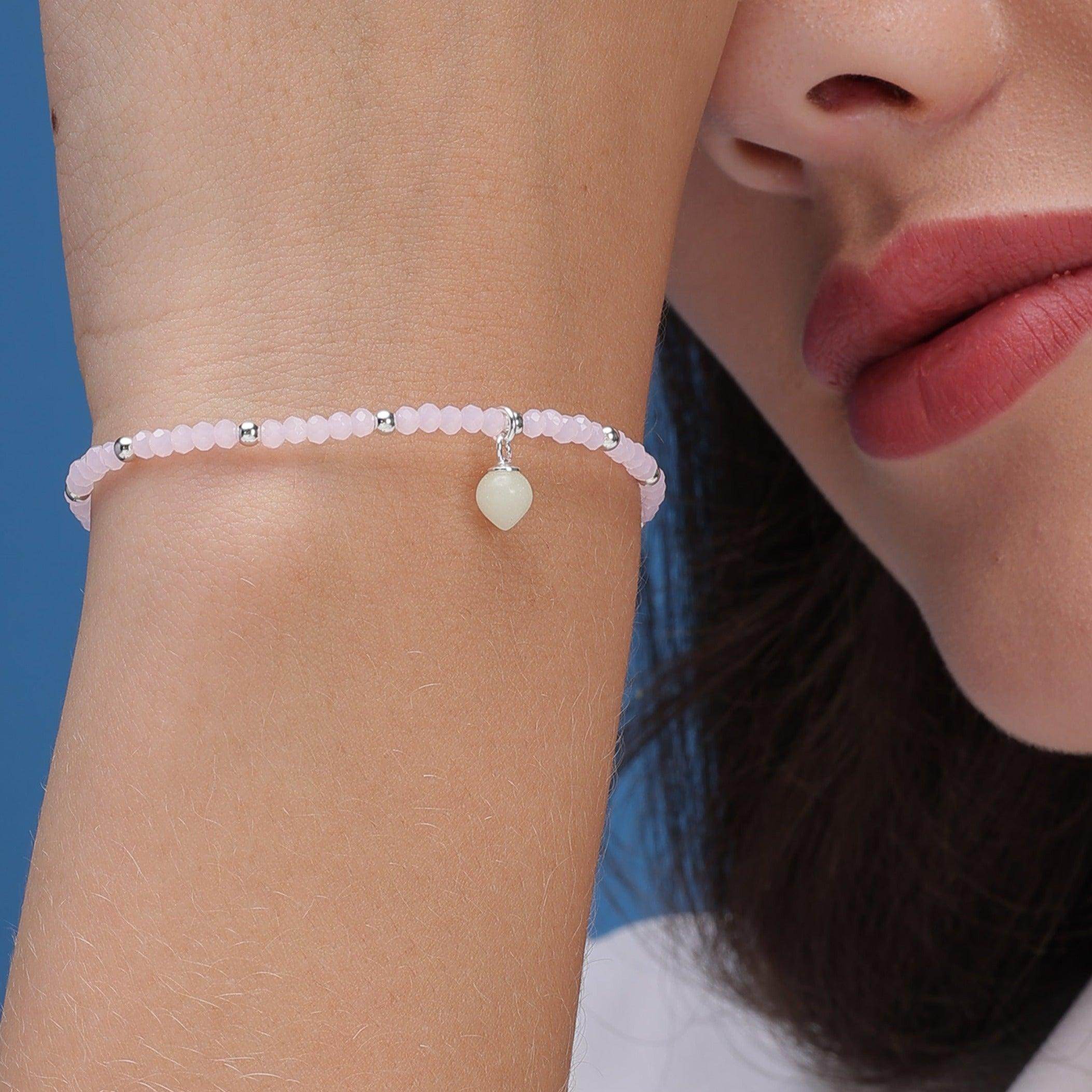 pink pearl drop bracelet